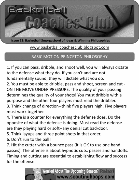 Product picture Princeton Offense Basketball Newsletter